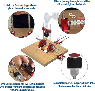 Portable Drill Guide for Drilling Angled or Straight Hole