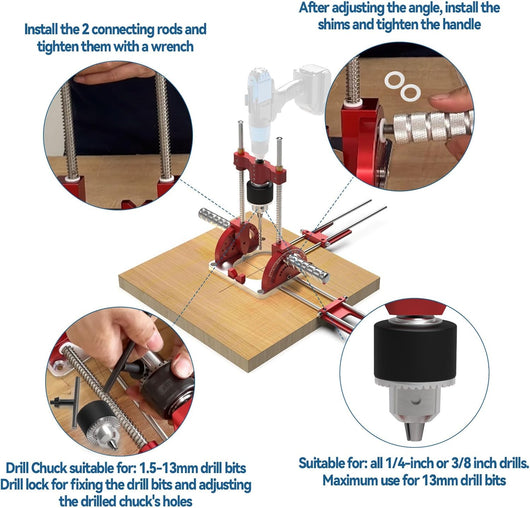 Portable Drill Guide for Drilling Angled or Straight Hole