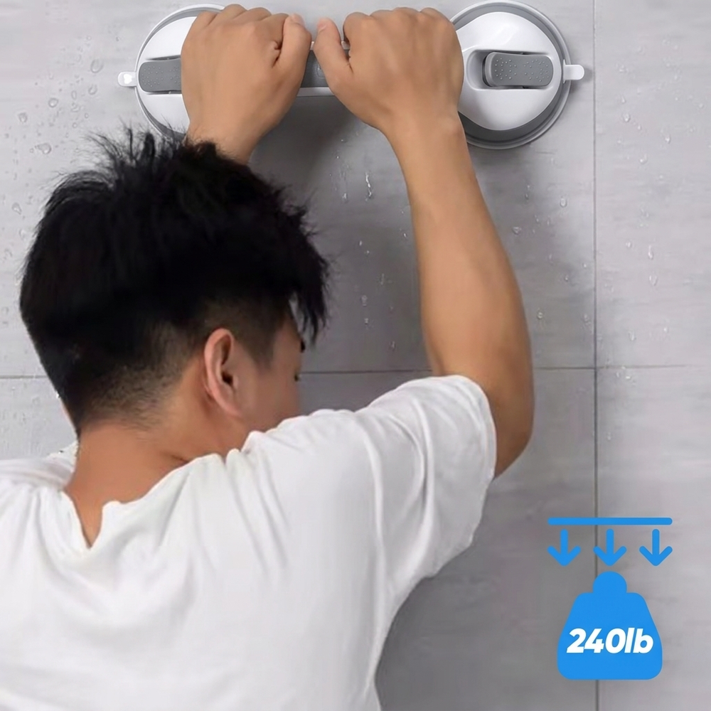 2. Supports Up to 240 lbs — Stronger Than Most Permanent Grab Bars