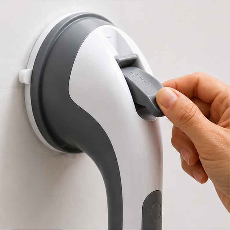 2. The lever-lock suction system holds up to 240 lbs — and you can verify it before every use